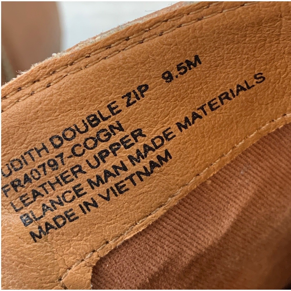 Frye Judith Women's Zip Cognac Leather Ankle Boots 9.5 Booties Comfort Shoes - Picture 8 of 11